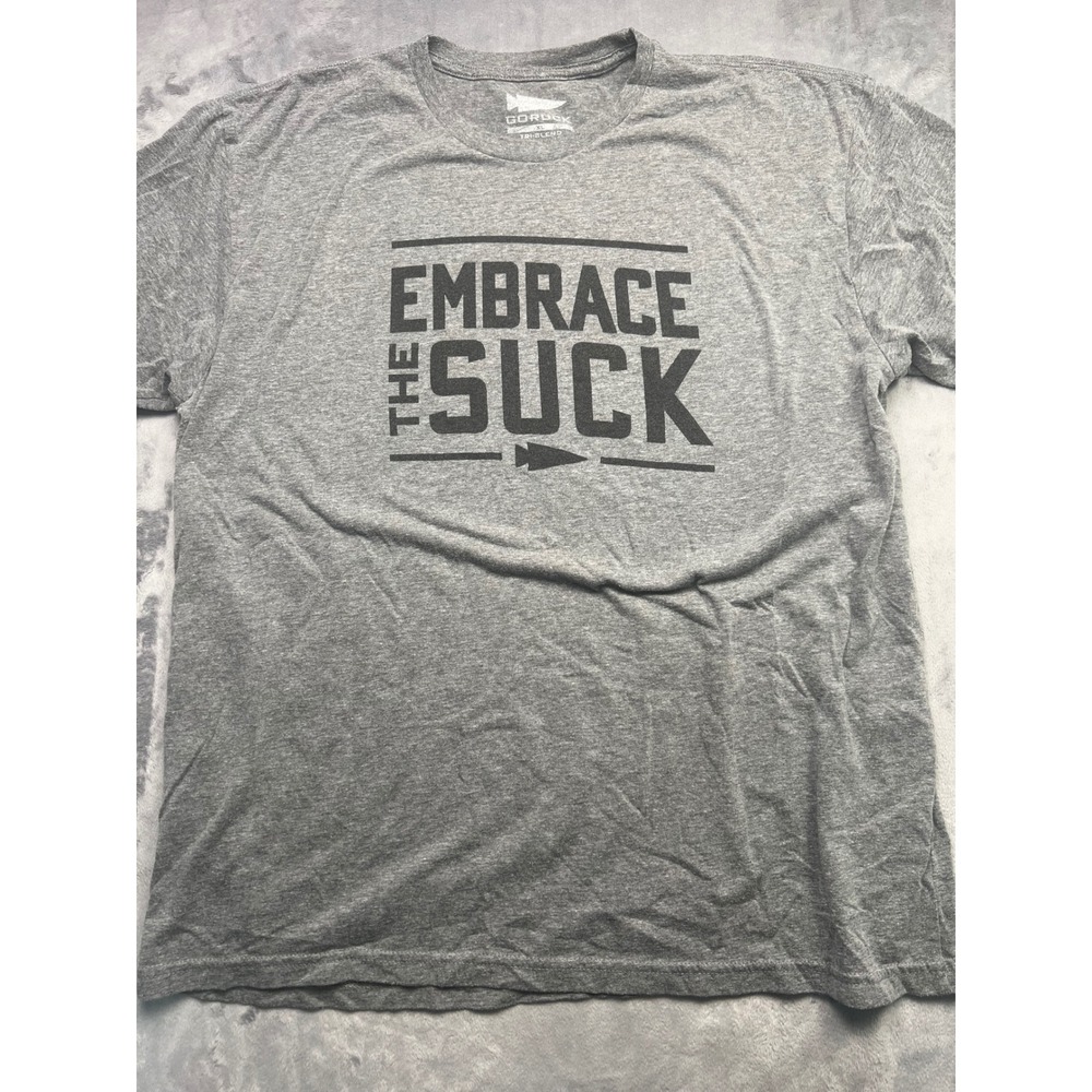 GORUCK Embrace The Suck Graphic T-Shirt Gray Tri-Blend Mens XL Fitness Training